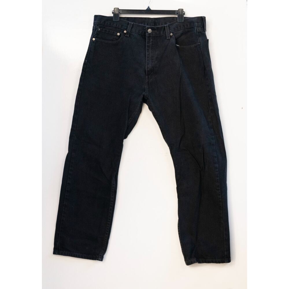 Classic Levi's 505 Regular Fit Jeans Mens 38 X 30 Black 100% Cotton Denim